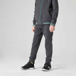 Kids' Brushed Jersey Tracksuit 500 - Dark Grey Marl