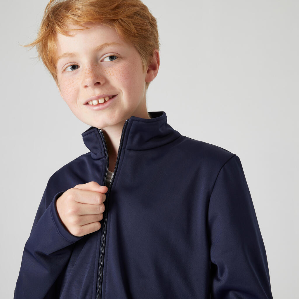 Kids' Basic Synthetic Warm Breathable Tracksuit Gym'Y - Navy