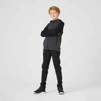 Kids' Breathable Cotton Zip-Up Hoodie 900 - Medium and Dark Grey Marl