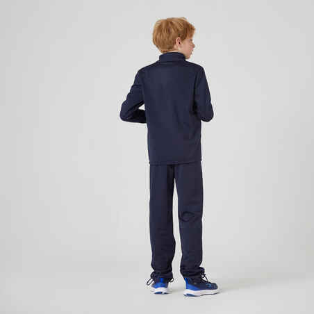 Kids' Synthetic Breathable Tracksuit Gym'Y - Navy Blue