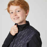 Kids' Breathable Synthetic Tracksuit Gym'y - Black & Print