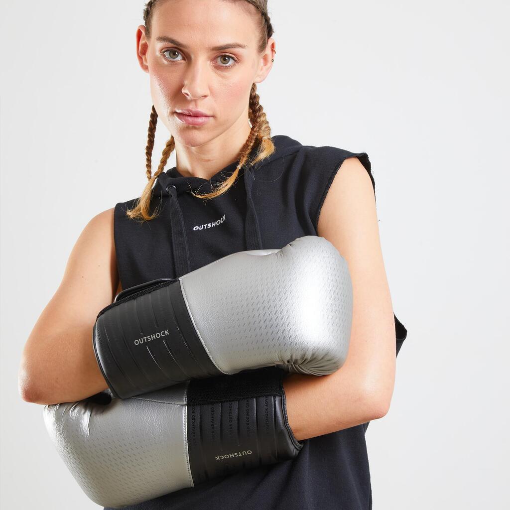 GUANTES DE BOX SPARRING 900 NEGRO/PLATA