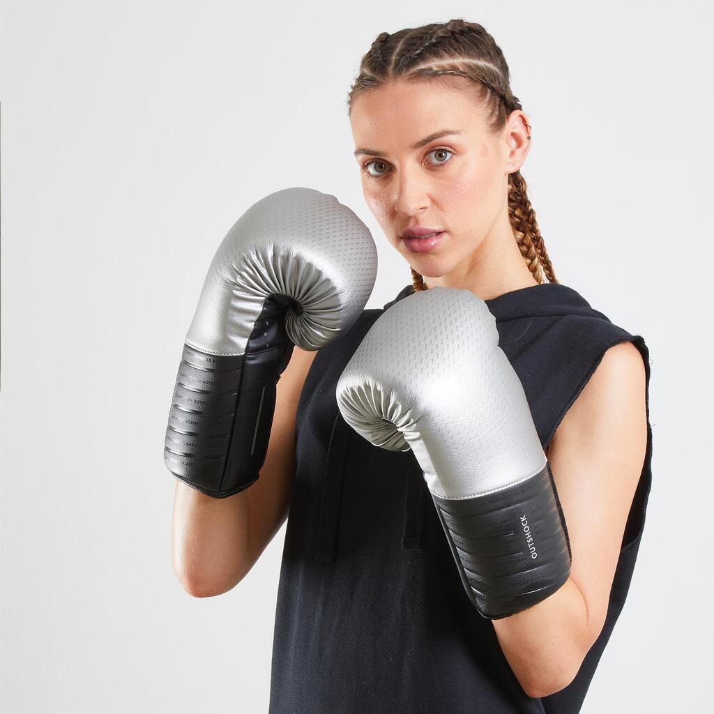 GUANTES DE BOX SPARRING 900 NEGRO/PLATA