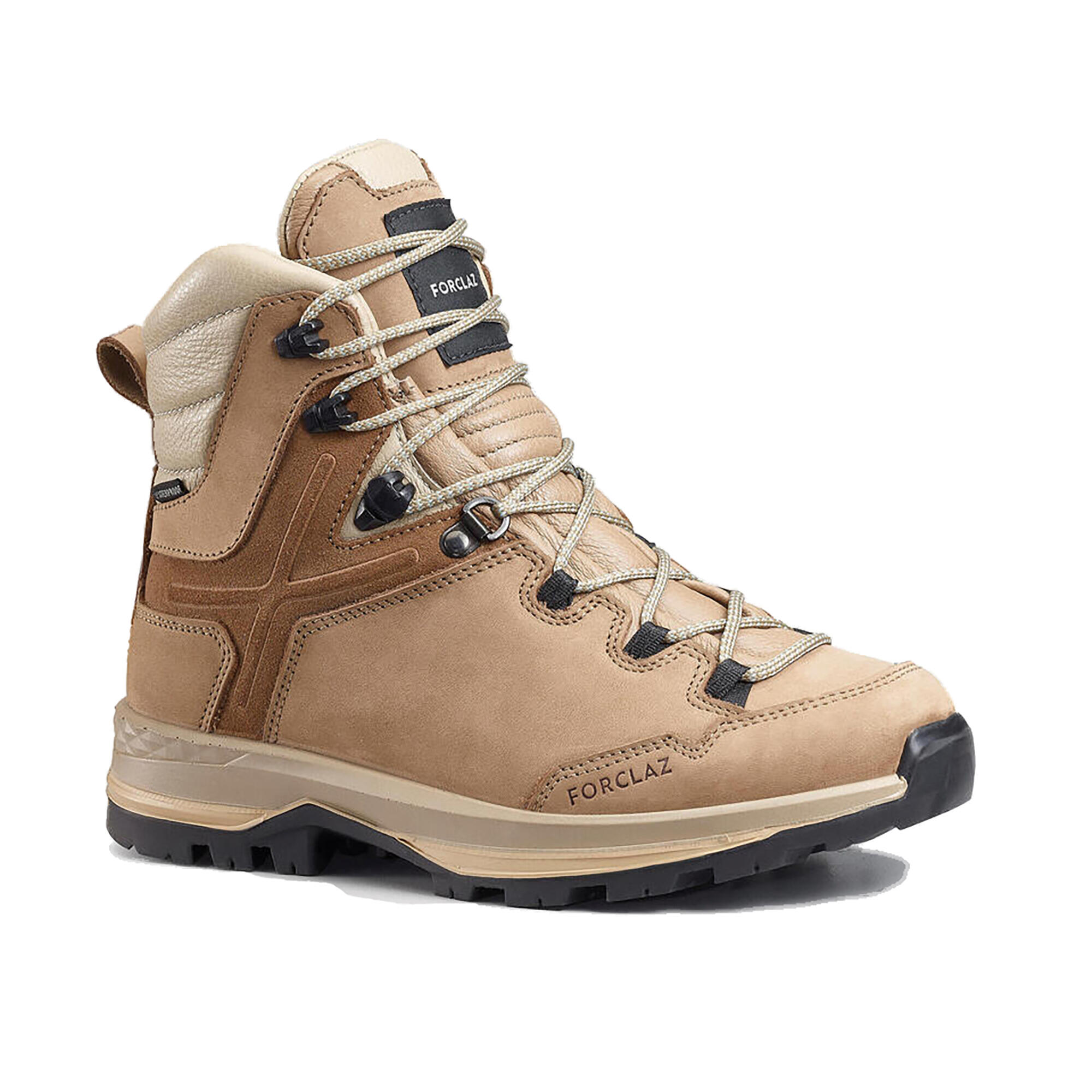 chaussures trekking cuir imperméables - mt500 - femme haute - forclaz