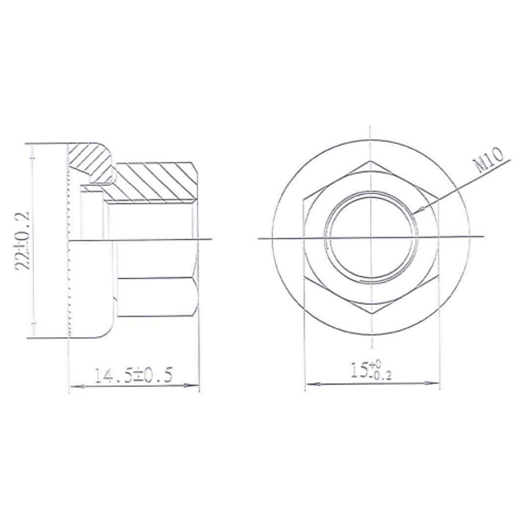 Bouten M10 P1.0 voor achterwiel stadsfiets Elops Speed 500 2 stuks 2/2