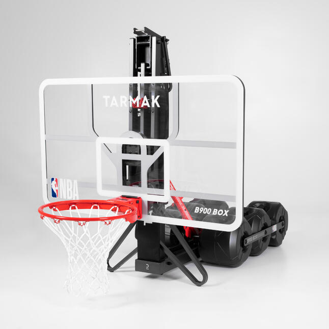 Adjustable (2.10m to 3.05m) Folding Basketball Hoop on Wheels B900 Box NBA TARMAK Decathlon