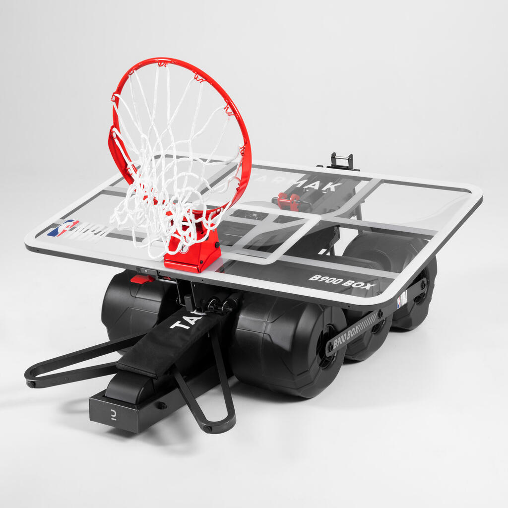 Basketball Hoop On Stand Adjustable 2.10 to 3.05 m B900 Box NBA - Black/White