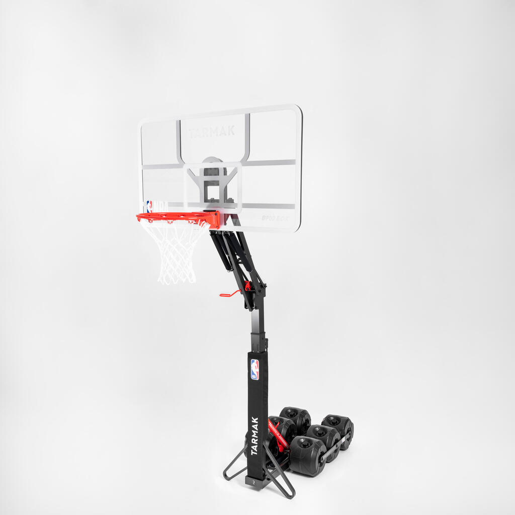 Basketball Hoop On Stand Adjustable 2.10 to 3.05 m B900 Box NBA - Black/White