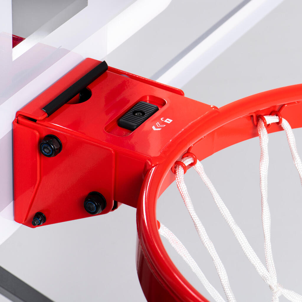 Basketball Hoop On Stand Adjustable 2.10 to 3.05 m B900 Box NBA - Black/White