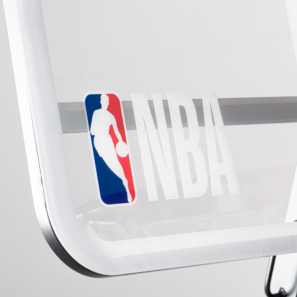 Basketball Hoop On Stand Adjustable 2.10 to 3.05 m B900 Box NBA - Black/White