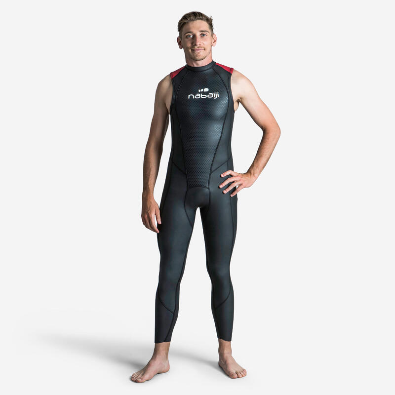 Neopreen wetsuit voor zwemmen in open water heren OWS 500 mouwloos 2/2 mm