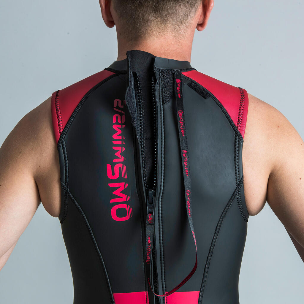 Vīriešu atklāto ūdeņu bezpiedurkņu peldēšanas hidrotērps “OWS 500”, 2/2 mm neoprēns