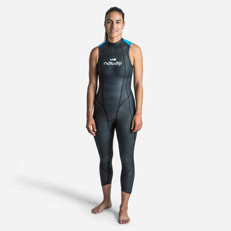 Odijelo bez rukava za plivanje na otvorenom OWS 500 od neoprena 2/2 mm žensko