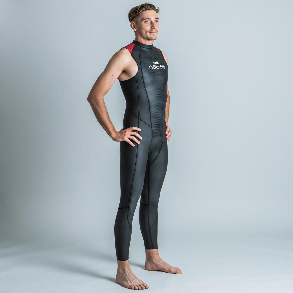 Kombinezon Pływacki Openwater Longjohn Bez Rękawów Ows 500 2/2 Mm Męski