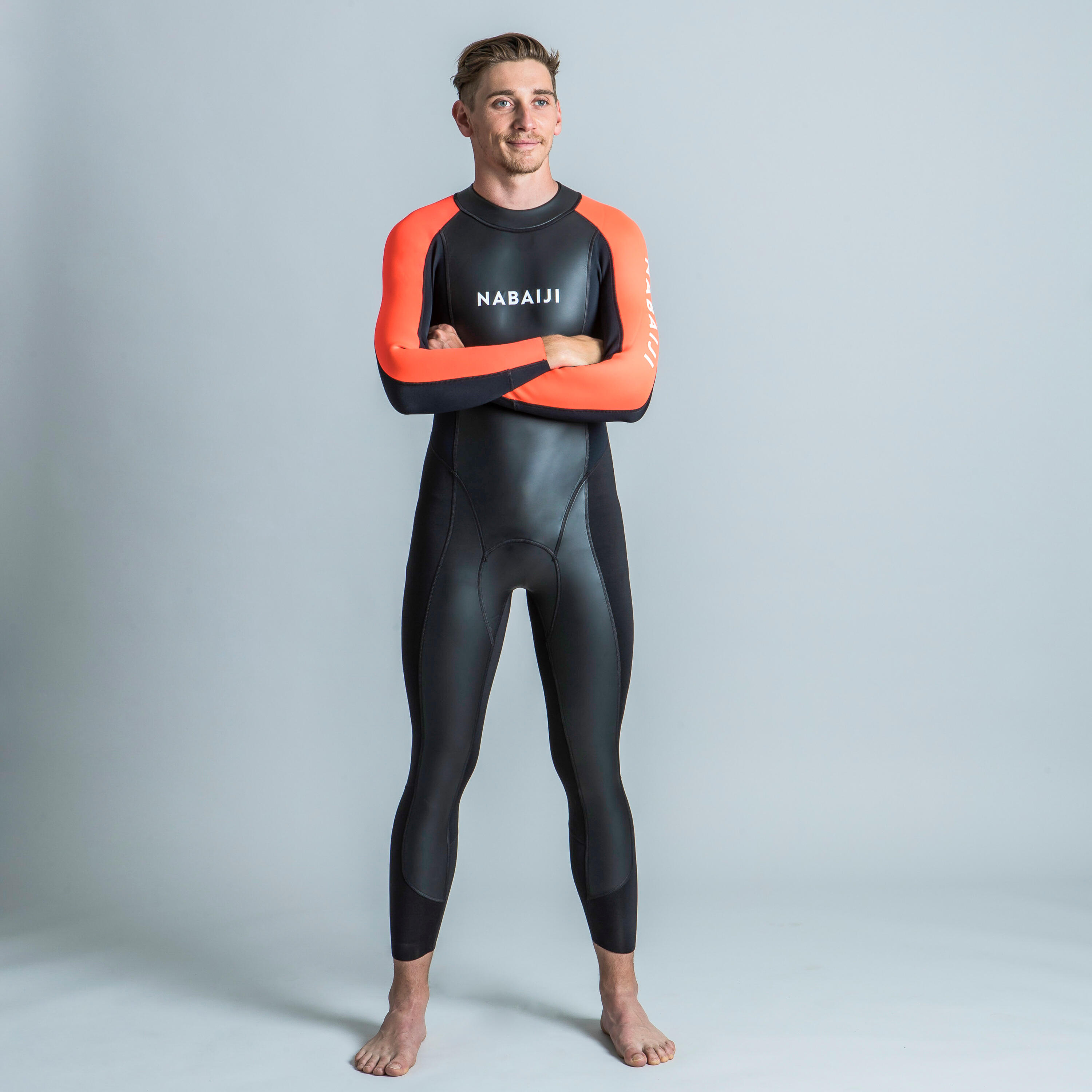 NABAIJI Men's Open-Water Swimming Neoprene Wetsuit OWS 100