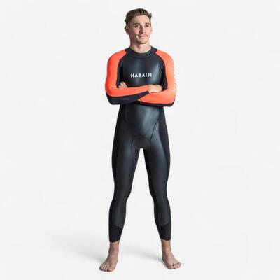 Muta nuoto acque libere uomo neoprene 2/2 nero-arancione