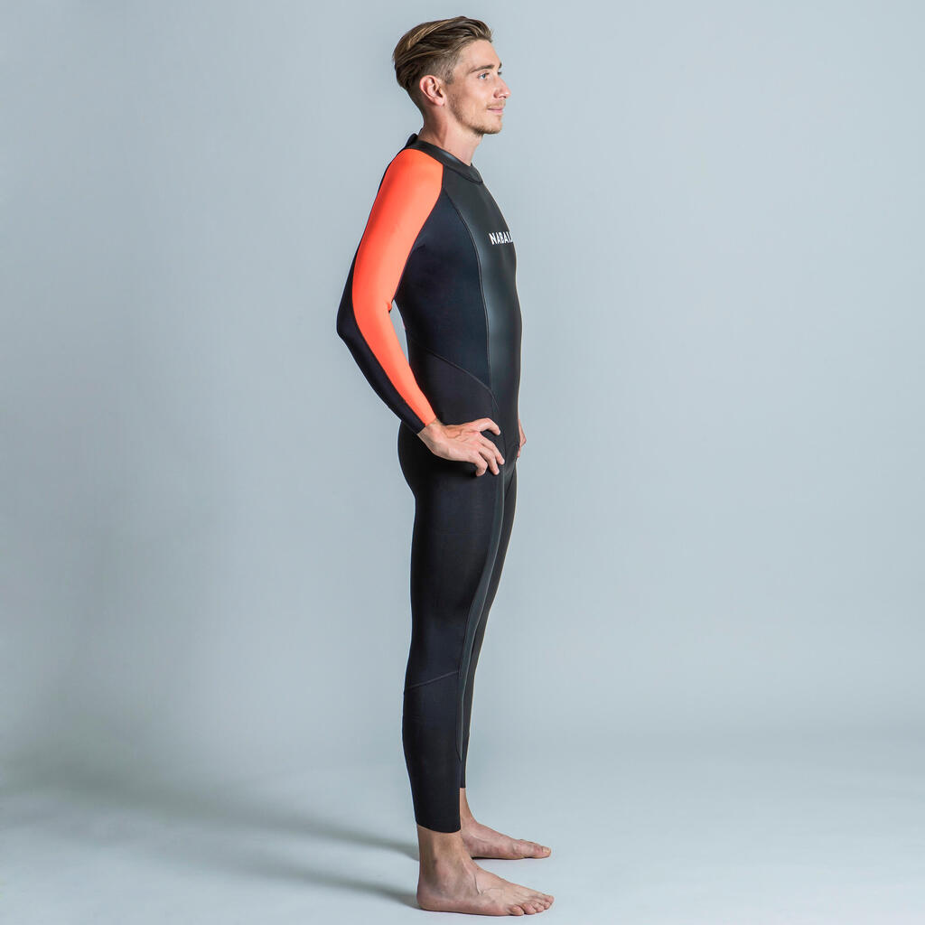 Schwimmanzug Neopren Herren Freiwasserschwimmen - OWS 100 2/2 schwarz/orange 