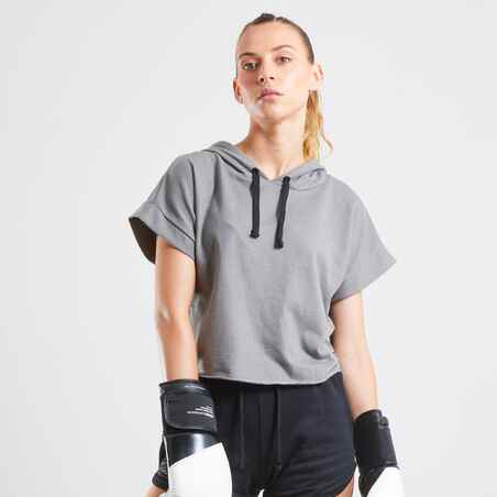 Camiseta de boxeo con capucha para Mujer Outshock 100 gris