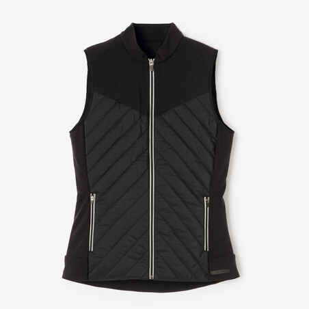 Women's sleeveless running jacket Warm - black