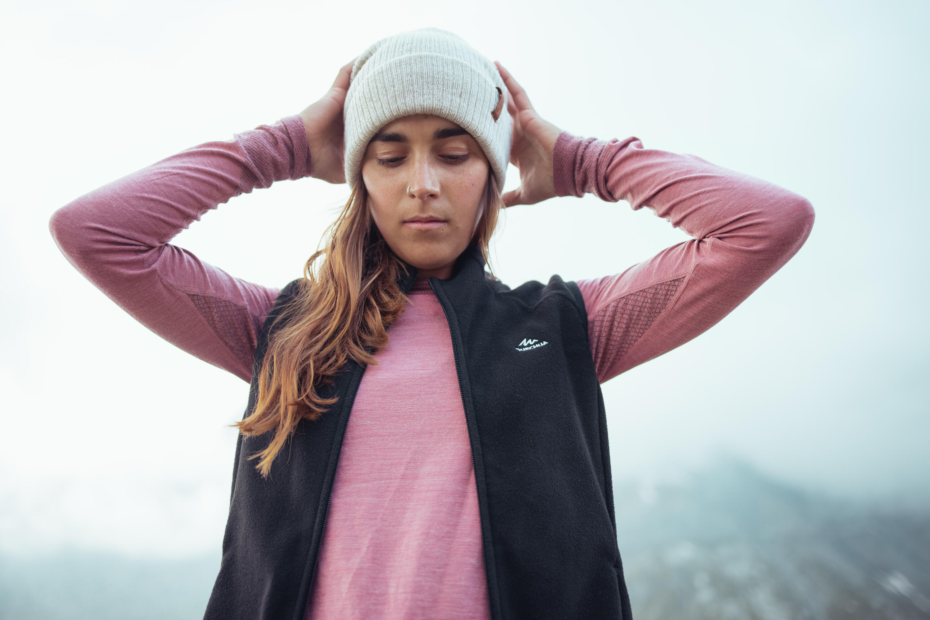 Women’s Fleece Hiking Vest - MH 120 10/10