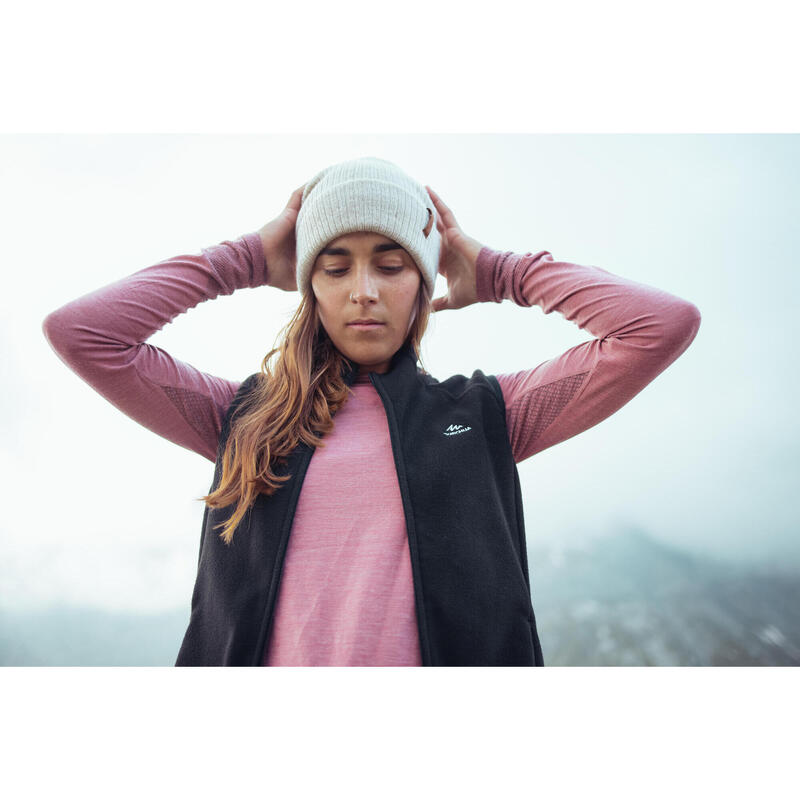 Kadın Outdoor Polar Yelek - Siyah - MH100