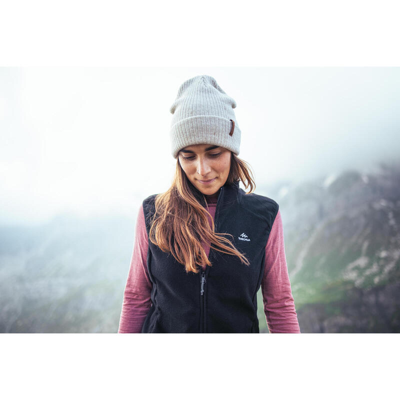 Gilet polaire de randonnée montagne femme, MH100 noir