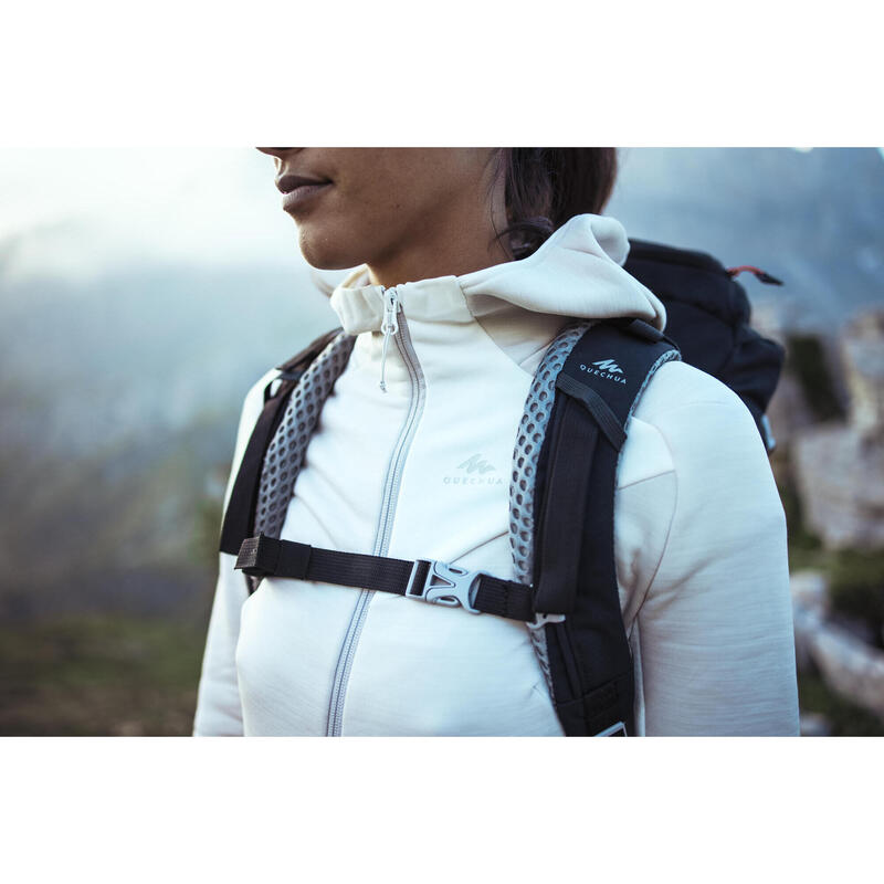 Chaqueta polar de montaña y trekking con capucha Mujer Quechua MH520 Light