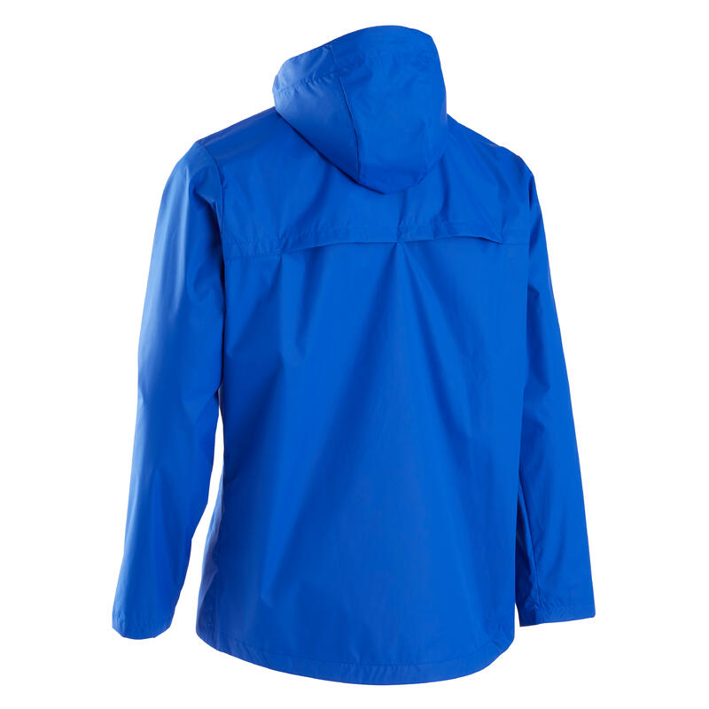 Veste de football imperméable T100 adulte Bleu