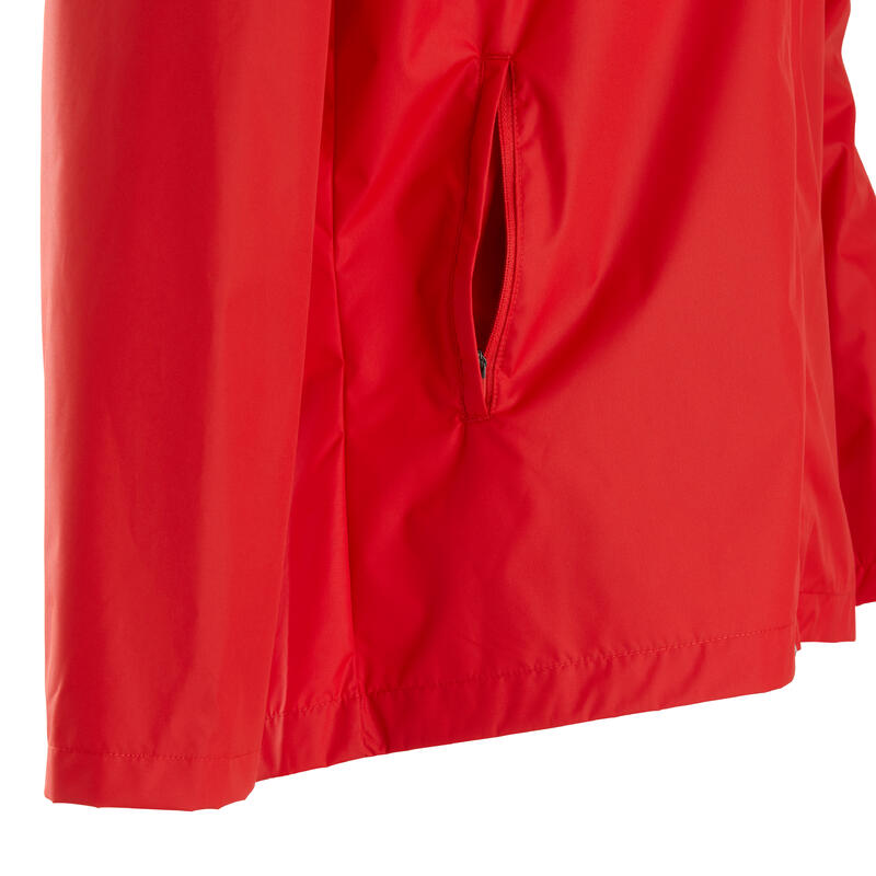 Damen/Herren Fussball Regenjacke wasserdicht - T100 rot