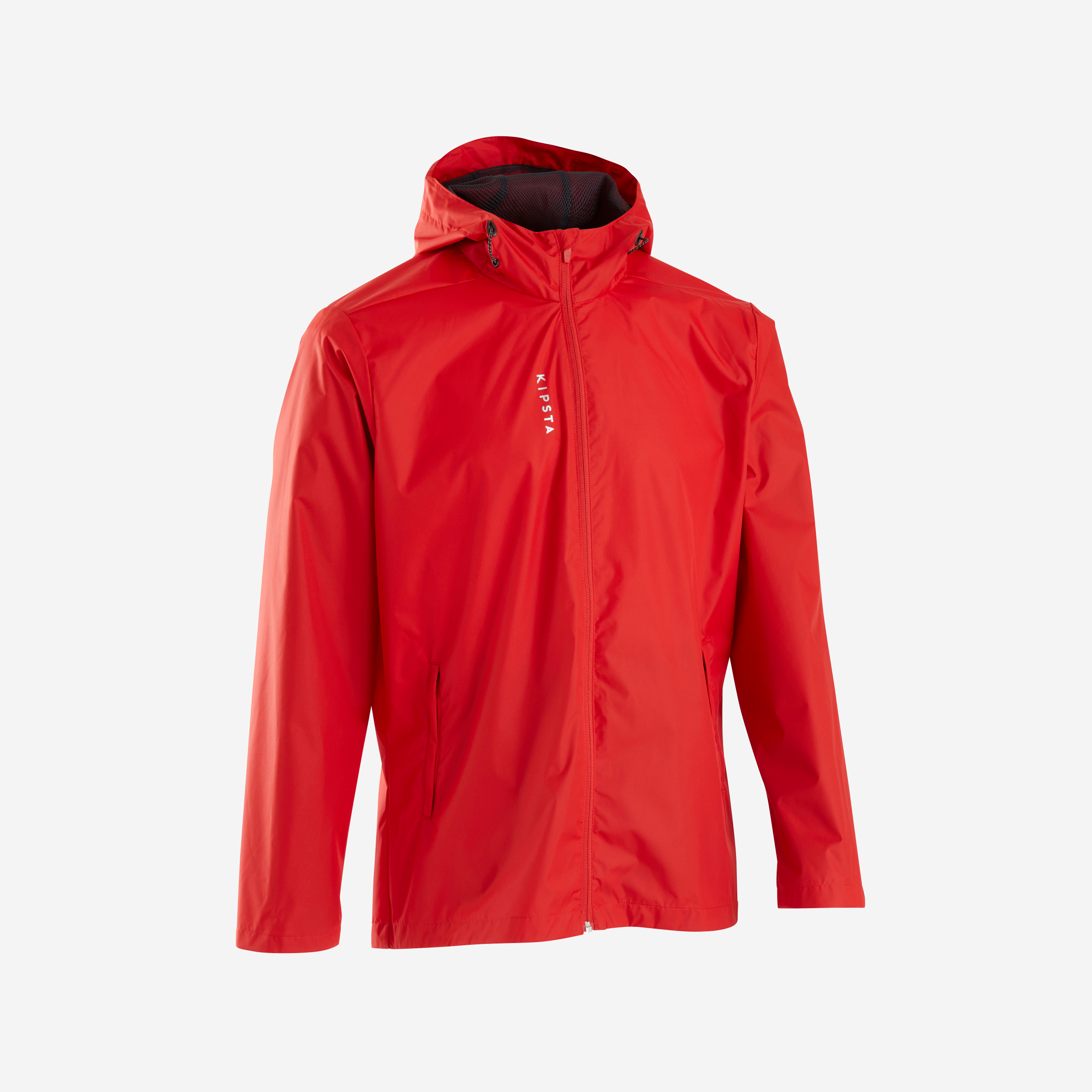 Veste de football imperméable T100 adulte rouge