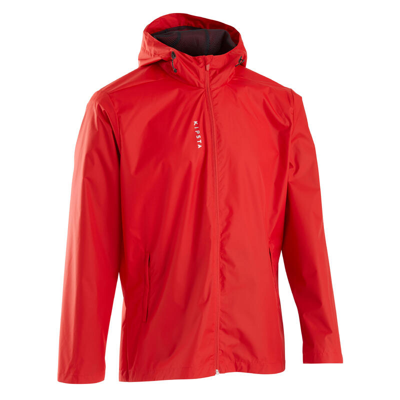 Adult Football Waterproof Jacket T100 - Red