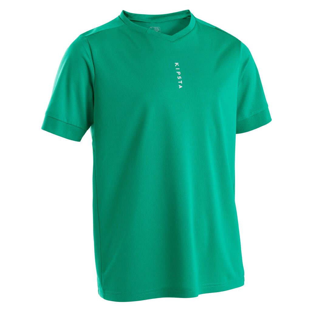 Vaikiški trumparankoviai futbolo marškinėliai „F500“, paprasti žali