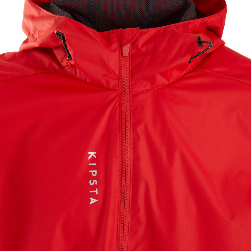 Chubasquero impermeable fútbol Adulto Kipsta T100 rojo