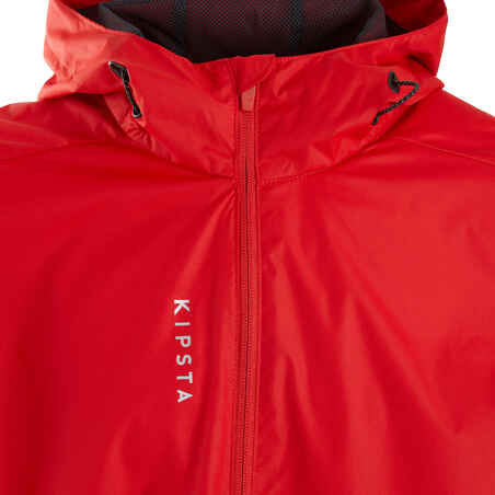 Adult Football Waterproof Jacket T100 - Red