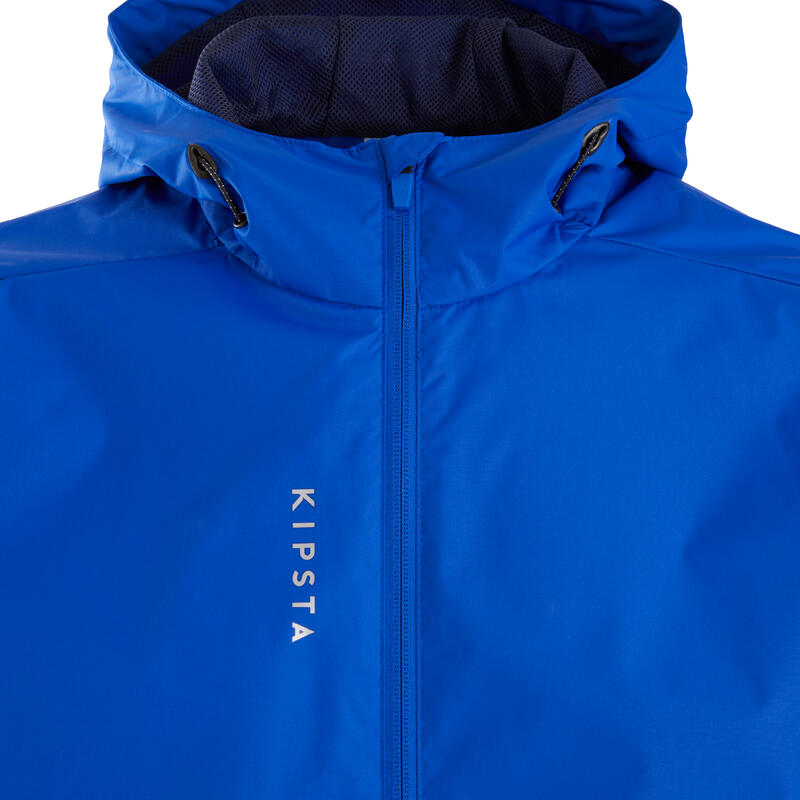 Jachetă Protecție Ploaie Fotbal T100 Albastru Adulţi 