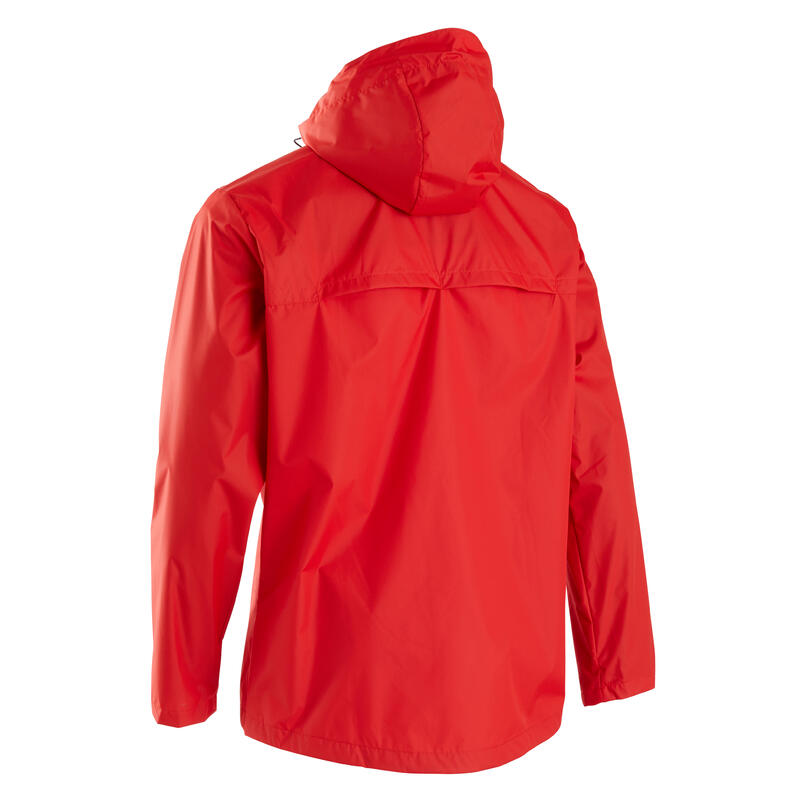 Damen/Herren Fussball Regenjacke wasserdicht - T100 rot