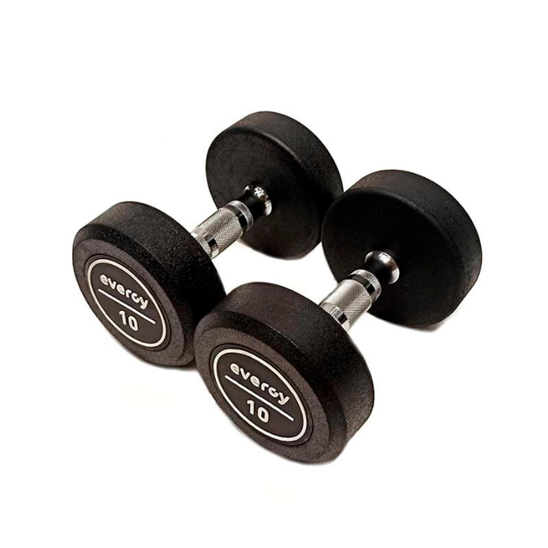 Mancuerna 10 kg Goma Evergy Fitness Musculación CrossFitness