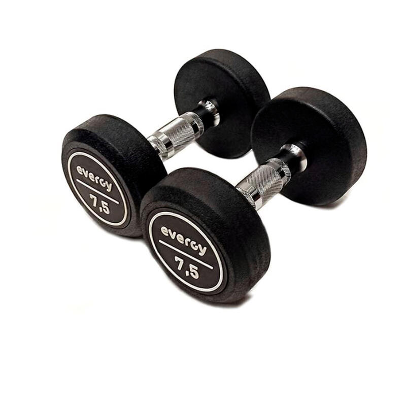 Kit Mancuernas 7,5 kg Goma Evergy Musculación