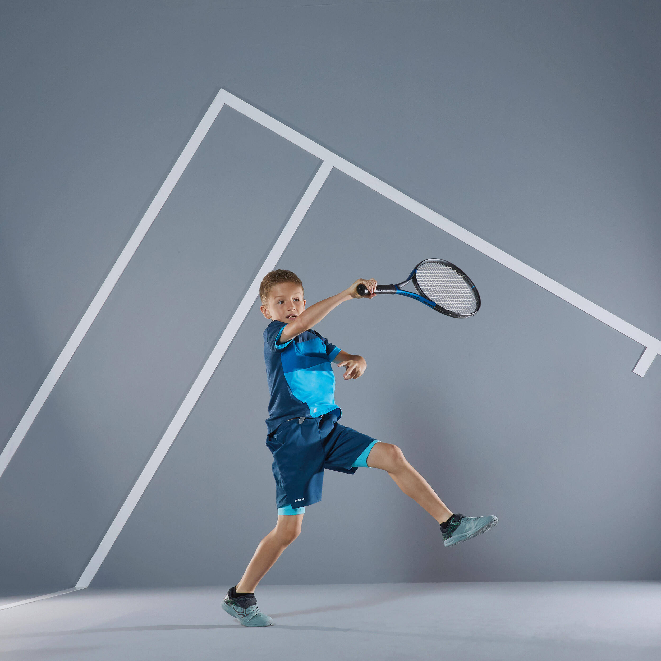 Boys Tennis T-Shirt - TTS500 Inkpot Blue -  5
