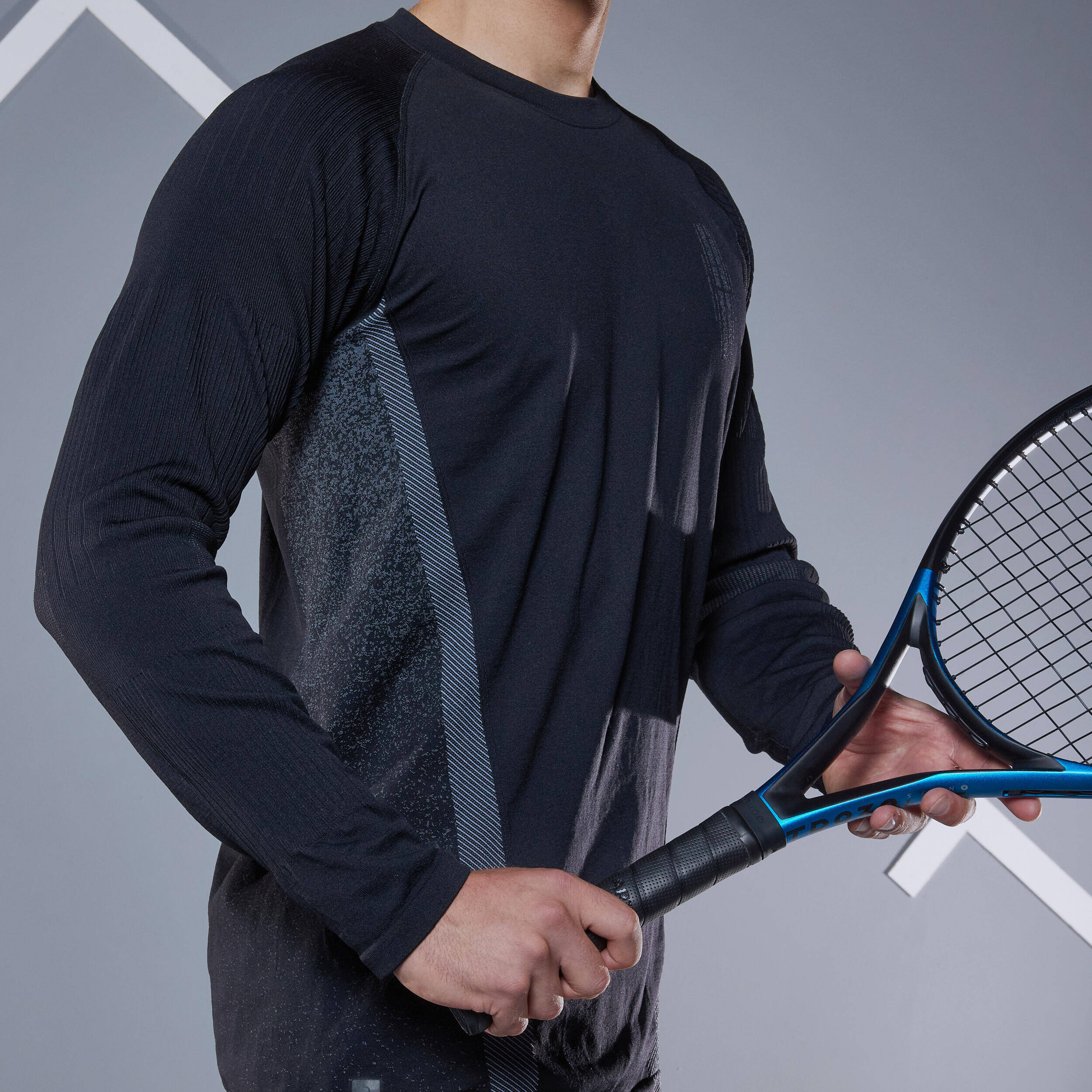 Men Tennis Full Sleeved Warm T-Shirt - Black -  4