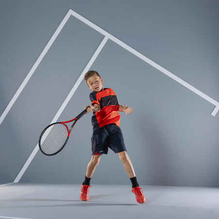 חולצת טניס תרמית לילדים 500 - שחור/אדום