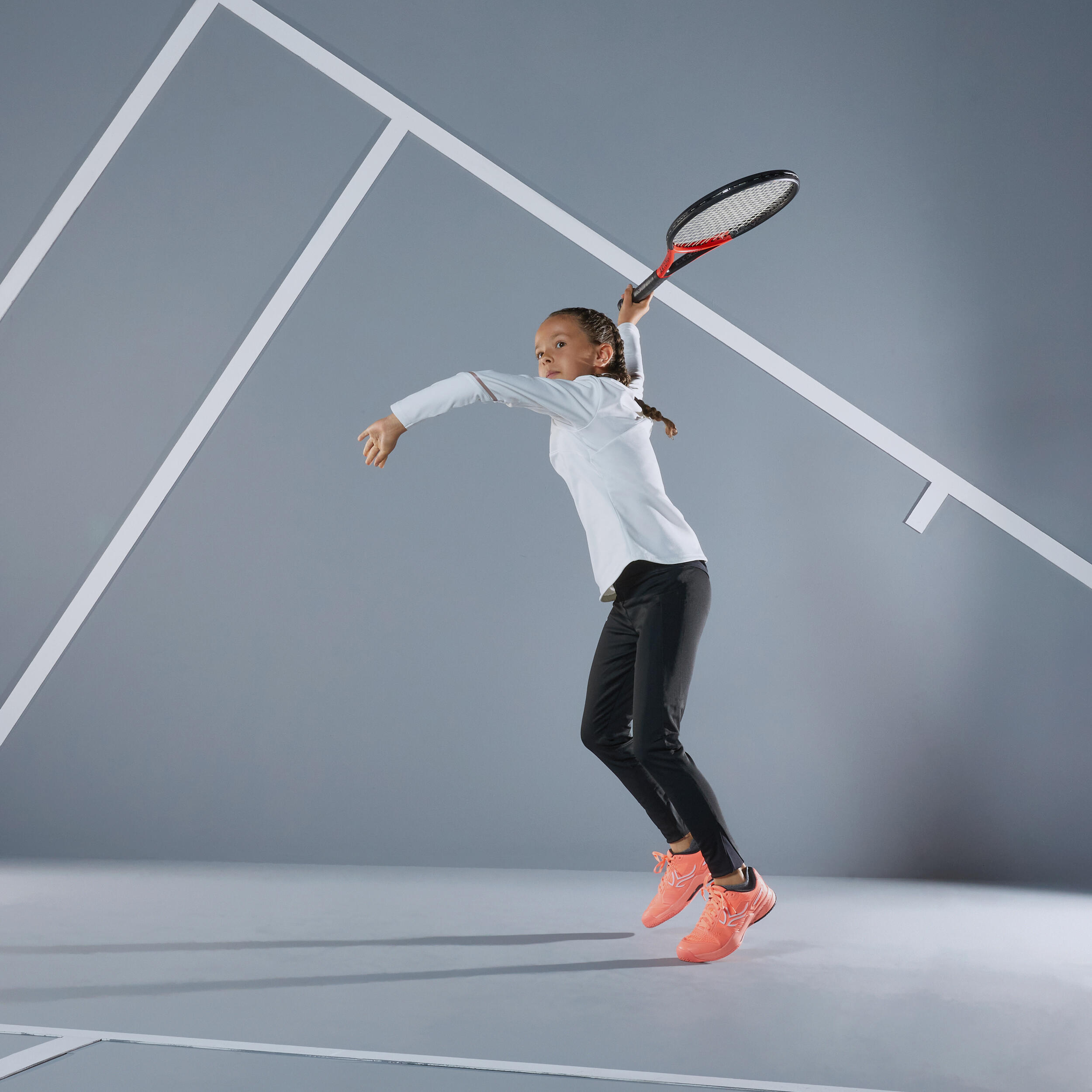 Leggings tennis bambina LEG 500 neri 2/9