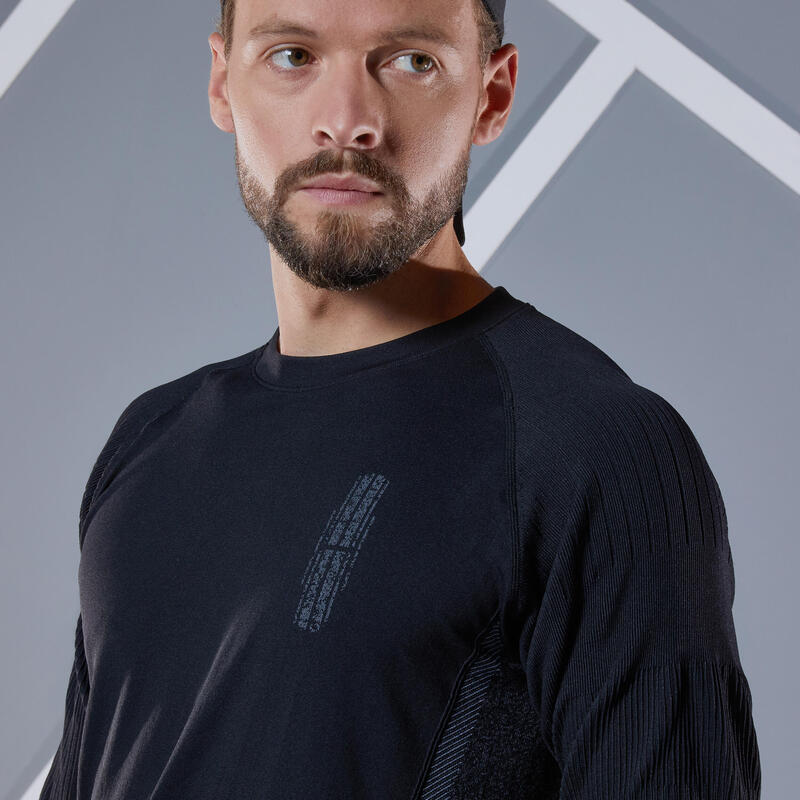 Camiseta de tenis térmica negra manga larga hombre Artengo TTS