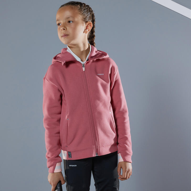 Chaqueta térmica de tenis Niña Artengo rosa viejo