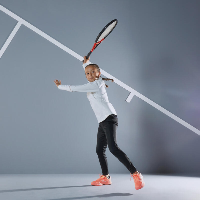 Camiseta térmica de tenis Niña Artengo 500 marfil