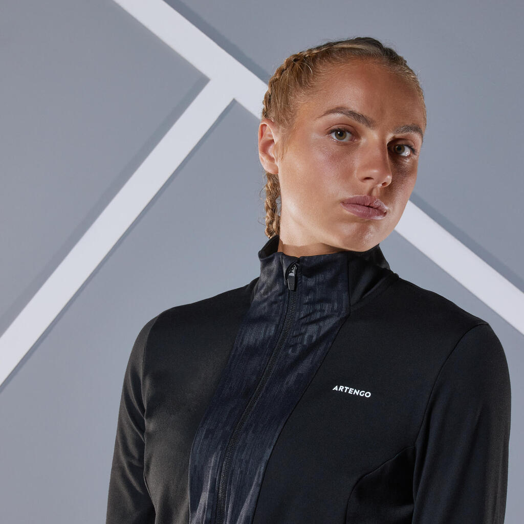 Women's Dry Thermal Tennis Jacket TH500 - Black