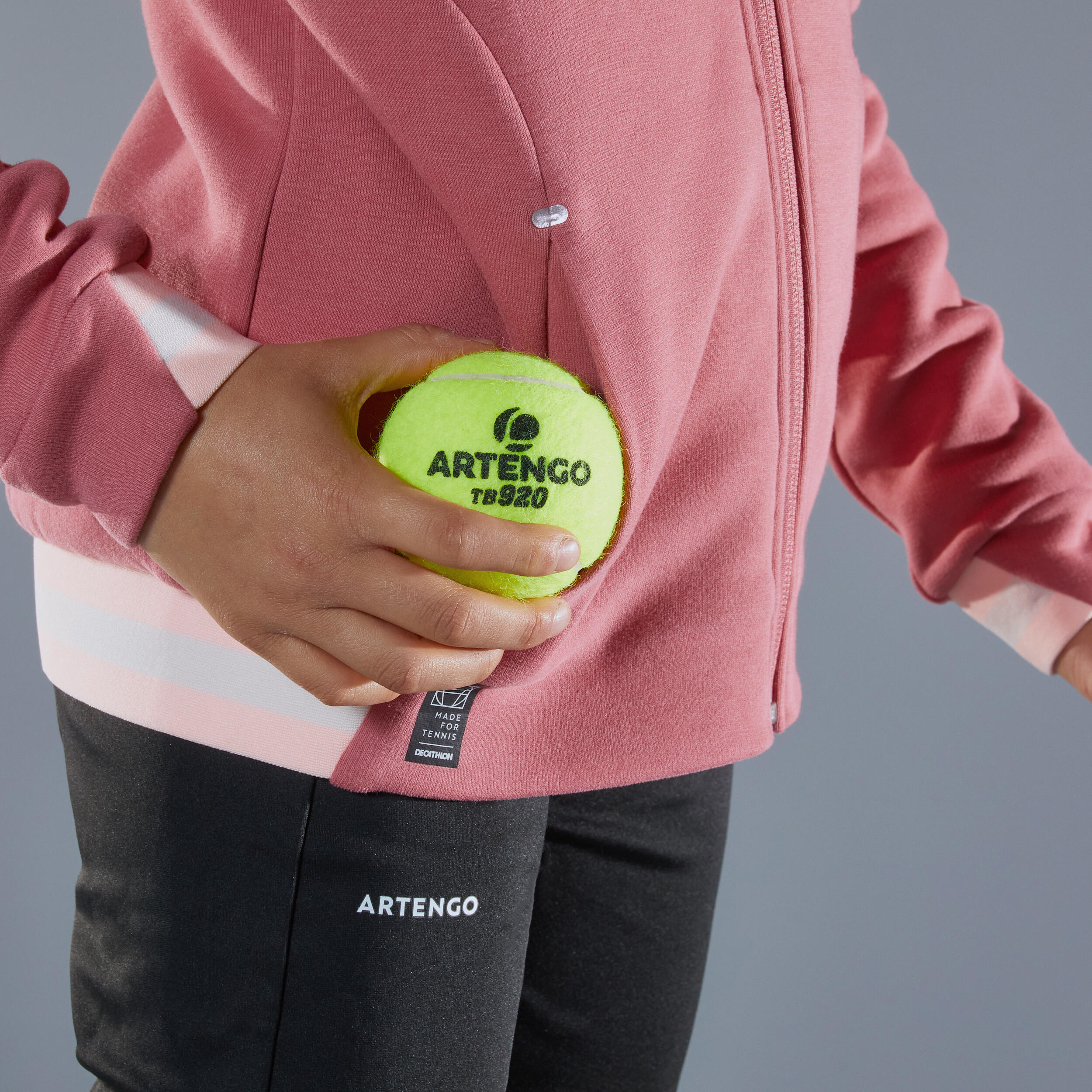 Girls' Thermal Tennis Jacket - Antique Pink 5/6