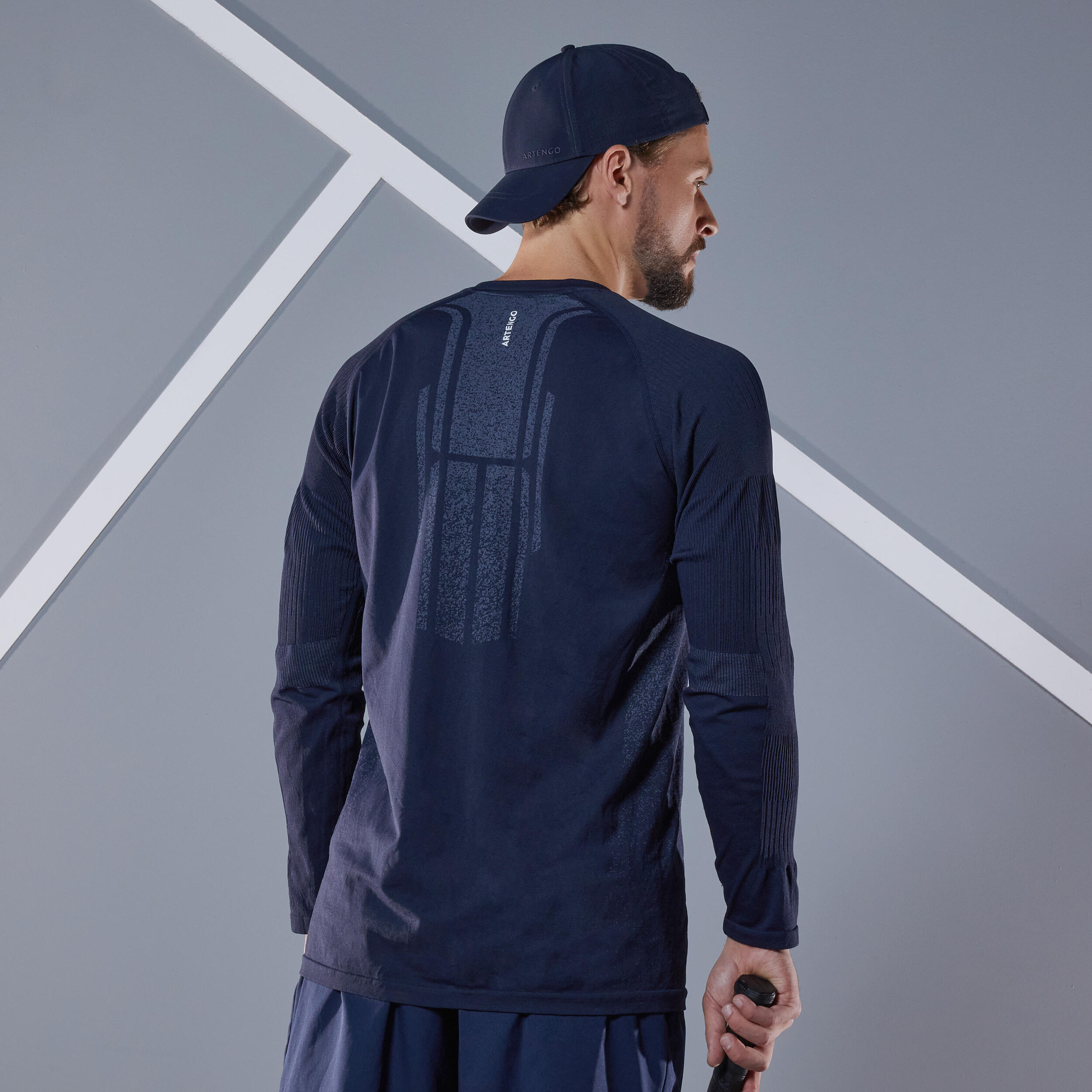 Men's Tennis Long-Sleeved Top Thermic - Navy 2/11