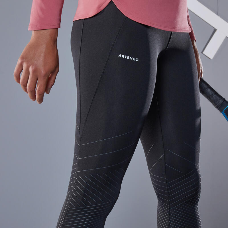Legging tennis dry femme - HIP BALL lignes argentées