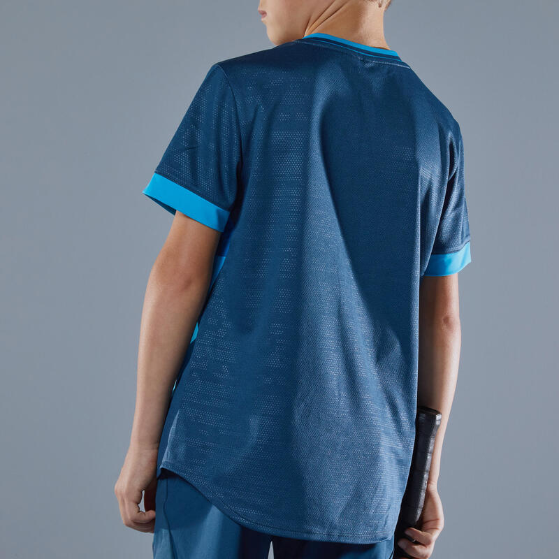 Camiseta de tenis manga corta Niños Artengo 500 Azul